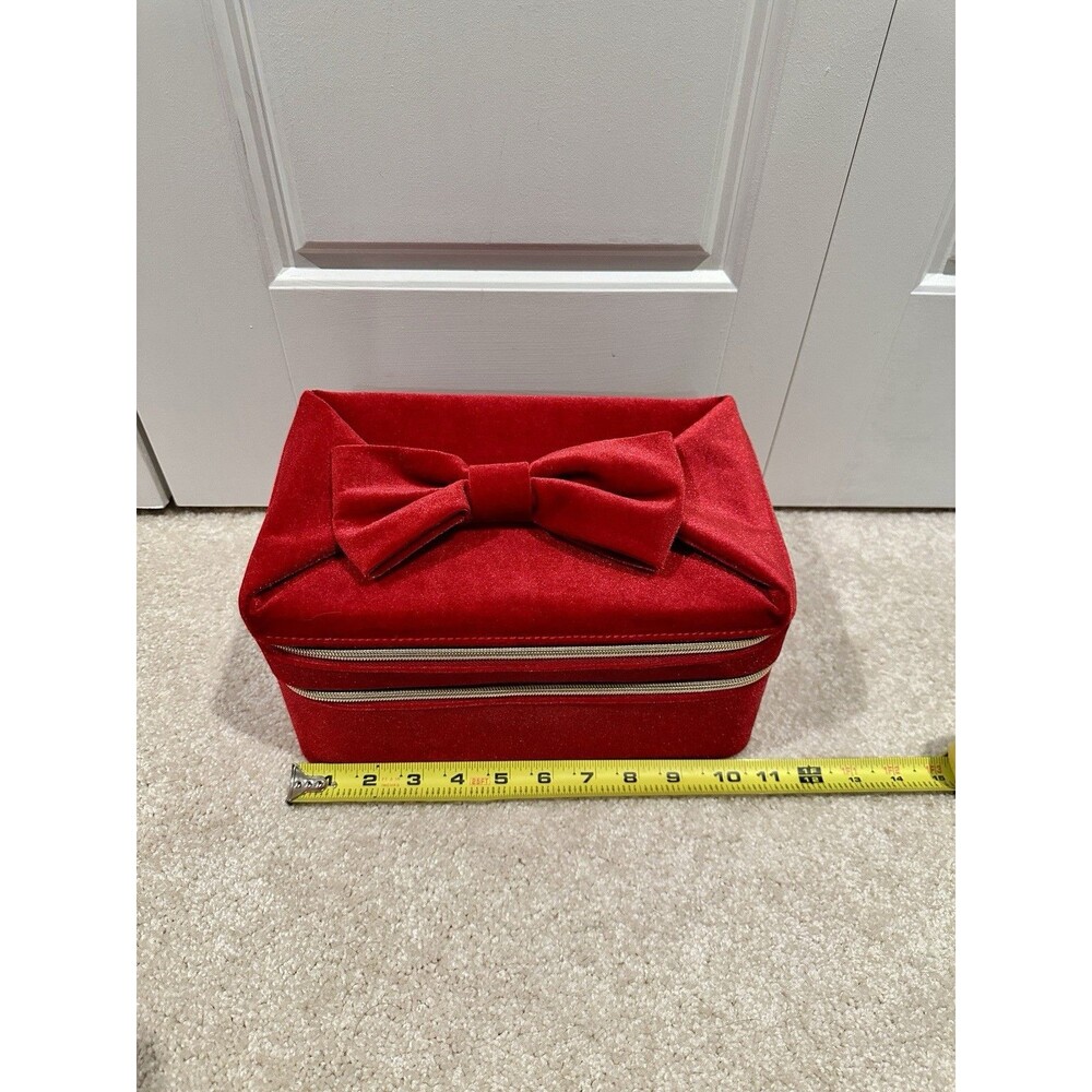 NWT Estée Lauder 2024 Holiday Red Velvet Makeup Case - Luxury Cosmetics Bag